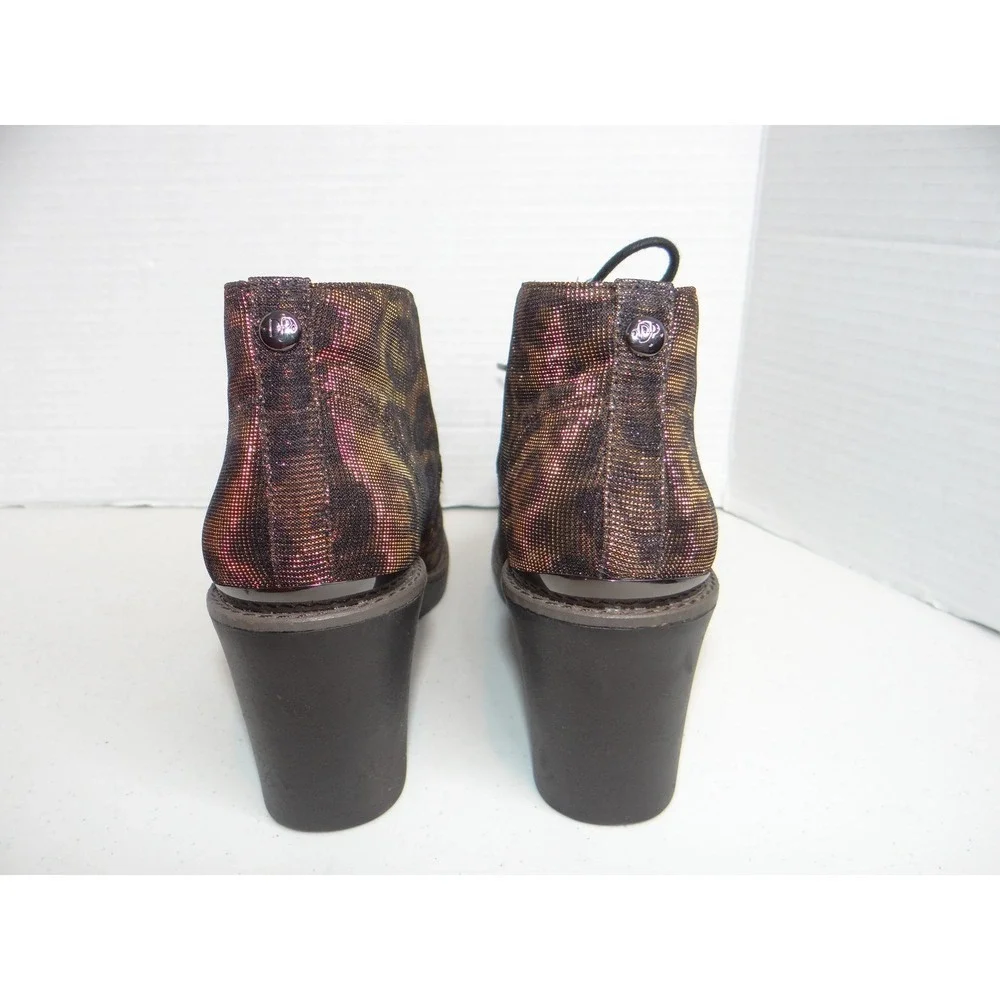 Donald J Pliner Dakota Leopard Metallic Wedge Booties‎ Square Toe 6M
